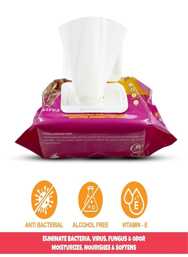 Pets Empire Wet Wipes for Dogs, Cats, Rabbit, Puppies & Small Animals (80Pcs x 2) Anti-Bacterial Cleaning and Daily Care Soft on Pets Skin, Dry Bath, Ear & Paw Daily Cleaning Grooming Wipes (15x20 cm) - Image 2